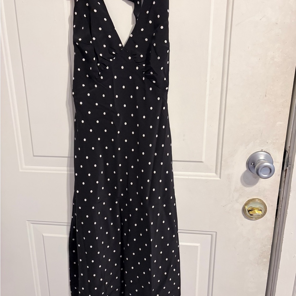 Realisation Par Black and White Polka Dot Midi Dress